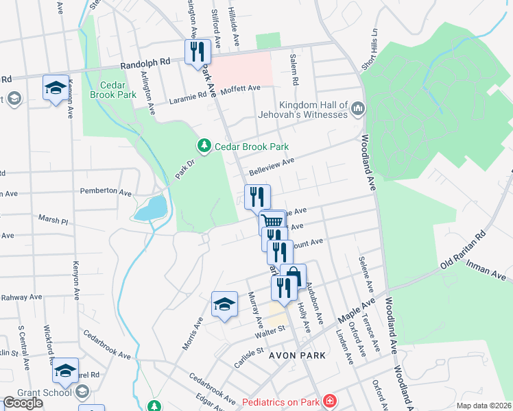 map of restaurants, bars, coffee shops, grocery stores, and more near 1316 Sloane Boulevard in Plainfield