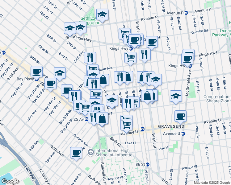 map of restaurants, bars, coffee shops, grocery stores, and more near in Brooklyn