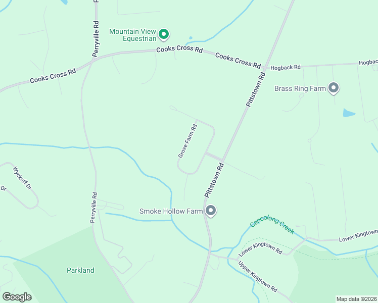 map of restaurants, bars, coffee shops, grocery stores, and more near 15 Grove Farm Road in Union Township