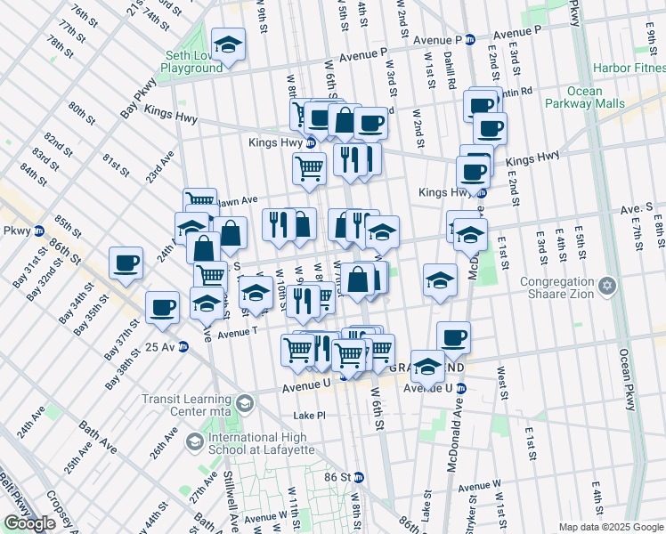 map of restaurants, bars, coffee shops, grocery stores, and more near in Brooklyn