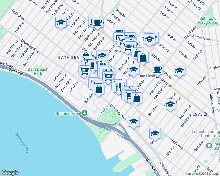 map of restaurants, bars, coffee shops, grocery stores, and more near in Brooklyn