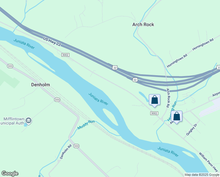 map of restaurants, bars, coffee shops, grocery stores, and more near Lewistown Narrows in Mifflintown