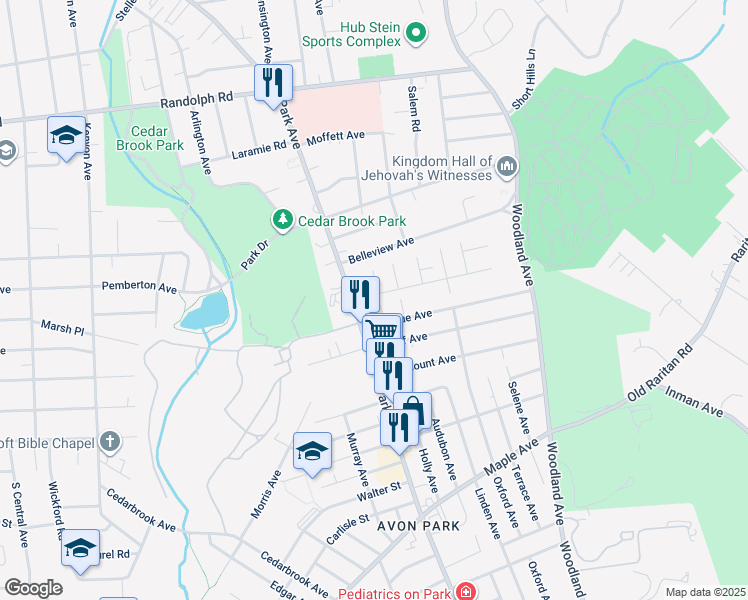 map of restaurants, bars, coffee shops, grocery stores, and more near 1316 Sloane Boulevard in Plainfield