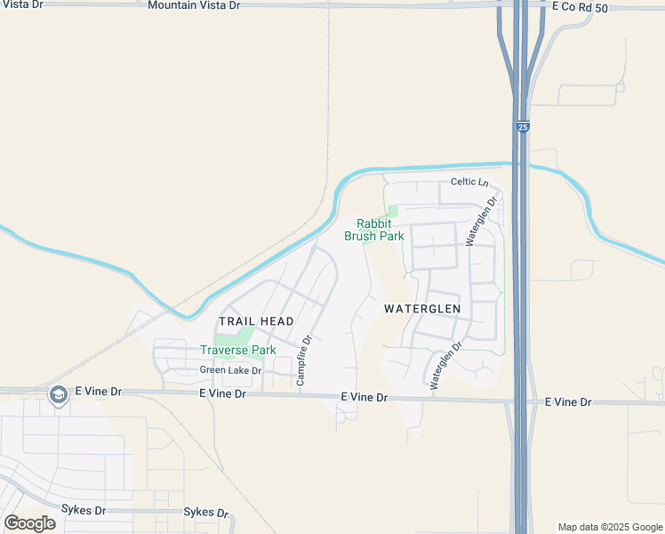 map of restaurants, bars, coffee shops, grocery stores, and more near 963 Campfire Drive in Fort Collins