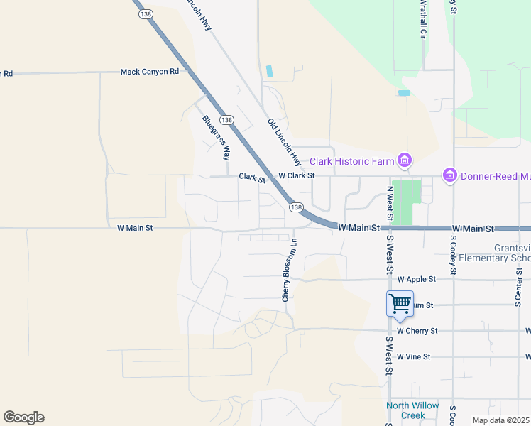 map of restaurants, bars, coffee shops, grocery stores, and more near 607 West Clark Street in Grantsville