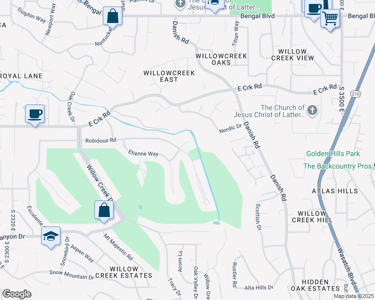 map of restaurants, bars, coffee shops, grocery stores, and more near 2941 Robidoux Road in Sandy