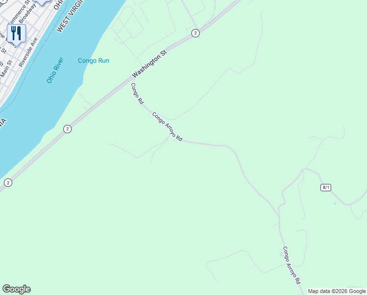 map of restaurants, bars, coffee shops, grocery stores, and more near 1883 Congo Arroyo Rd in New Cumberland