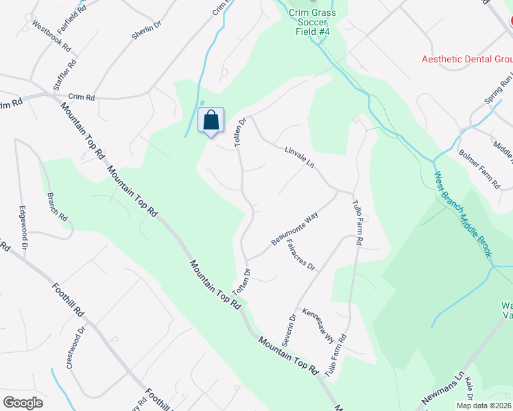 map of restaurants, bars, coffee shops, grocery stores, and more near McTavish Court in Bridgewater