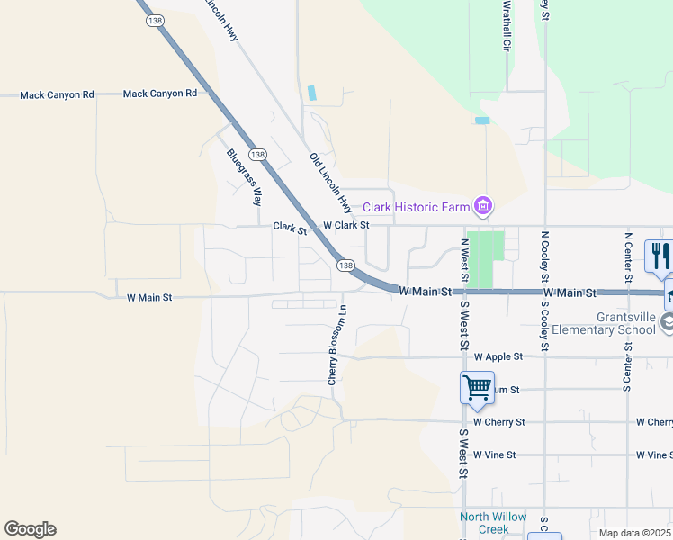 map of restaurants, bars, coffee shops, grocery stores, and more near 26 North Wayne Way in Grantsville