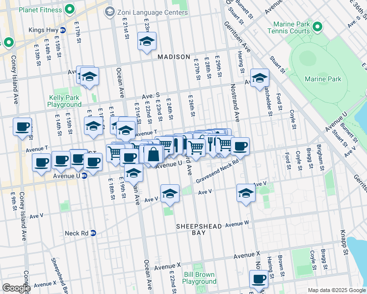 map of restaurants, bars, coffee shops, grocery stores, and more near in Brooklyn