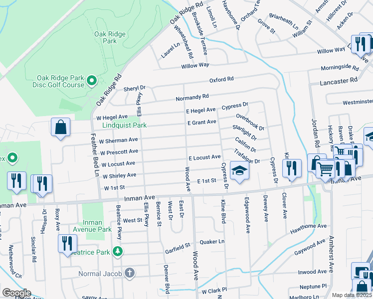 map of restaurants, bars, coffee shops, grocery stores, and more near 999 Wood Avenue in Edison