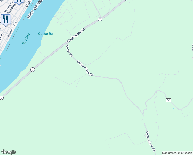 map of restaurants, bars, coffee shops, grocery stores, and more near 1883 Congo Arroyo Rd in New Cumberland