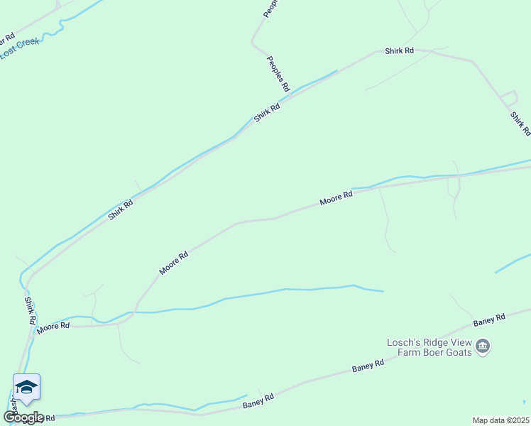 map of restaurants, bars, coffee shops, grocery stores, and more near 849 Moore Road in Mifflintown