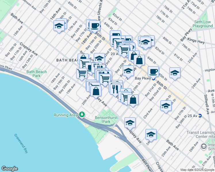 map of restaurants, bars, coffee shops, grocery stores, and more near in Brooklyn