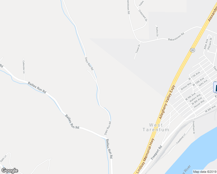 map of restaurants, bars, coffee shops, grocery stores, and more near 358 Days Run Road in Tarentum