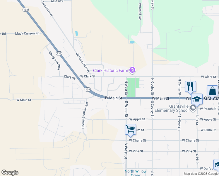 map of restaurants, bars, coffee shops, grocery stores, and more near 42 Blaine Avenue in Grantsville