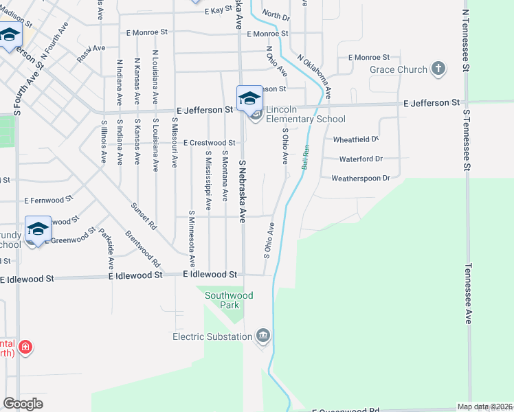 map of restaurants, bars, coffee shops, grocery stores, and more near 1000 E Forestwood St in Morton