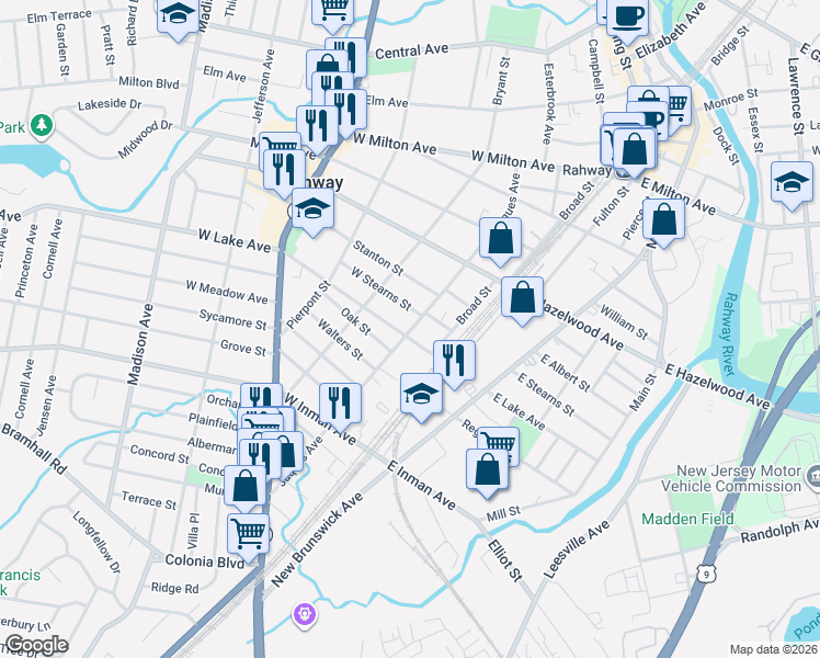 map of restaurants, bars, coffee shops, grocery stores, and more near 860 Jaques Avenue in Rahway
