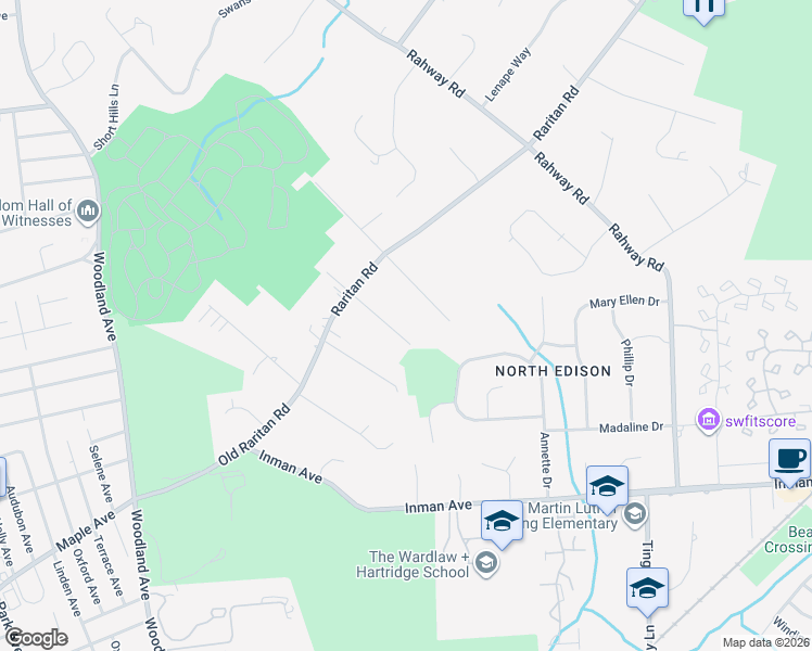 map of restaurants, bars, coffee shops, grocery stores, and more near 9 Wright Street in Scotch Plains