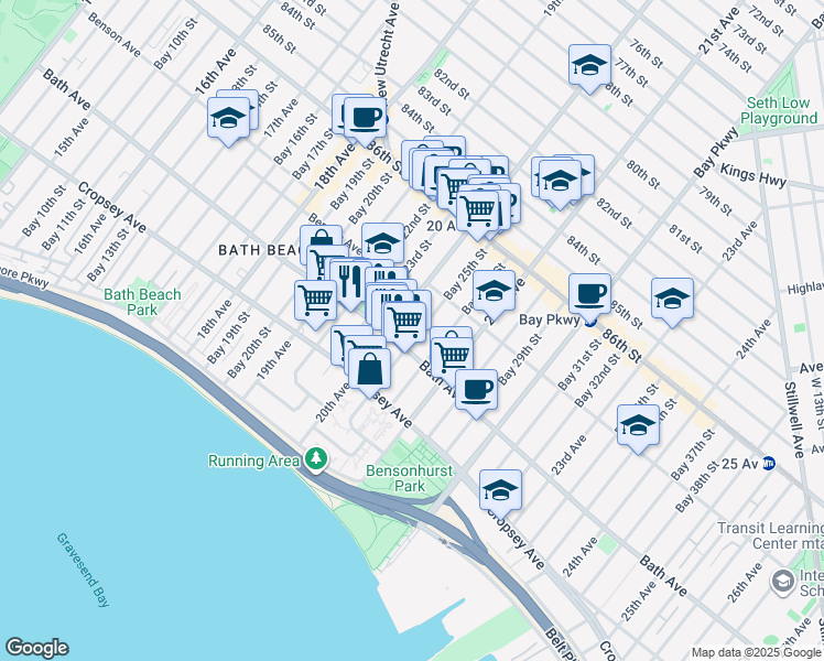 map of restaurants, bars, coffee shops, grocery stores, and more near in Brooklyn