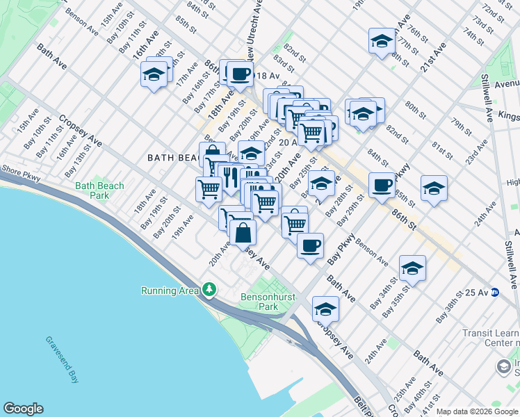 map of restaurants, bars, coffee shops, grocery stores, and more near in Brooklyn