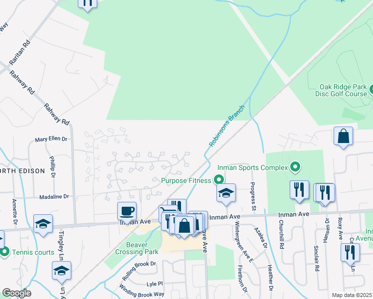 map of restaurants, bars, coffee shops, grocery stores, and more near 276 Westgate Drive in Edison
