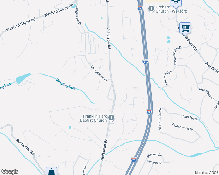 map of restaurants, bars, coffee shops, grocery stores, and more near 2631 Syracuse Court in Sewickley