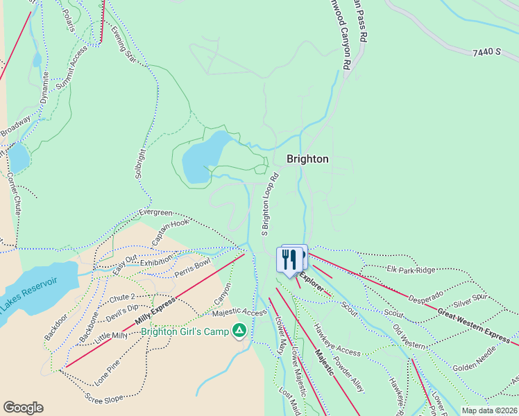 map of restaurants, bars, coffee shops, grocery stores, and more near 8132 South Brighton Loop Road in Brighton