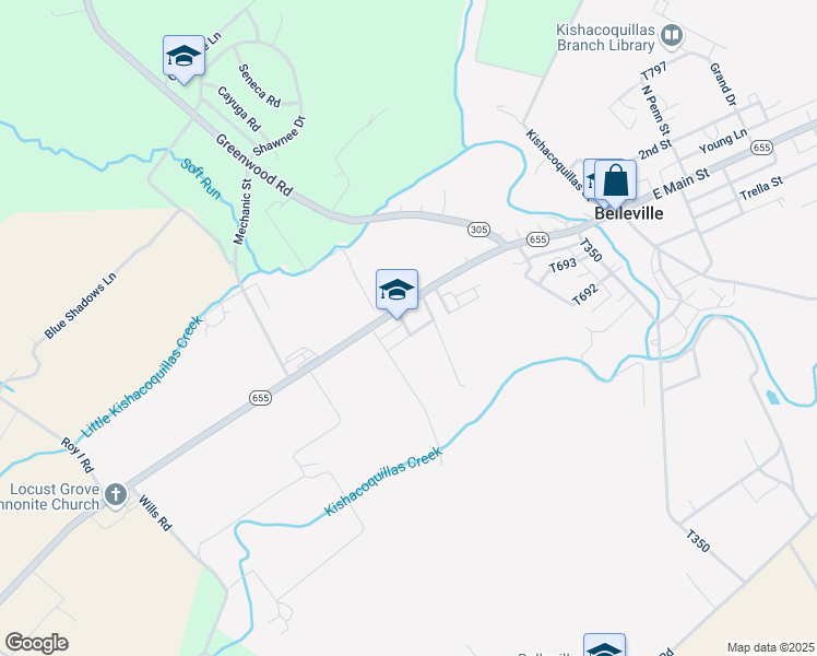 map of restaurants, bars, coffee shops, grocery stores, and more near 35 Valley Circle in Belleville