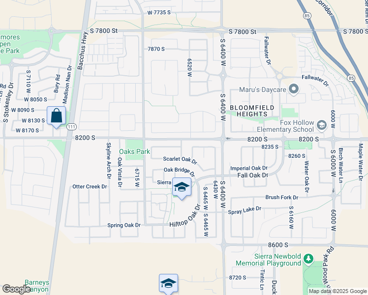 map of restaurants, bars, coffee shops, grocery stores, and more near in West Jordan
