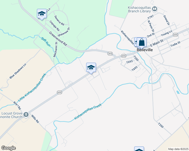 map of restaurants, bars, coffee shops, grocery stores, and more near 35 Valley Circle in Belleville
