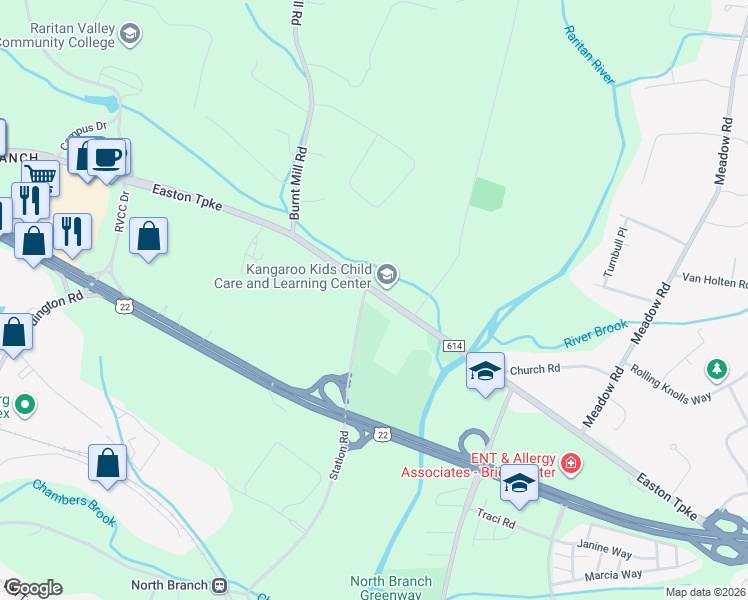 map of restaurants, bars, coffee shops, grocery stores, and more near 1048 New Jersey 28 in Somerville