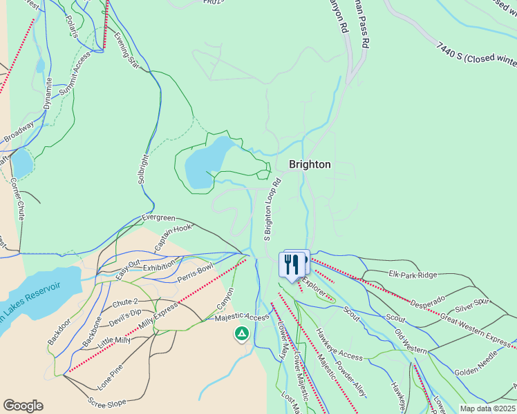map of restaurants, bars, coffee shops, grocery stores, and more near 8121-25 South Brighton Loop Road in Salt Lake City