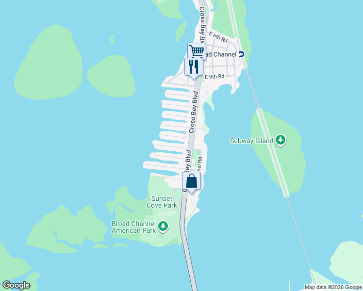 map of restaurants, bars, coffee shops, grocery stores, and more near 15 East 16th Road in Queens