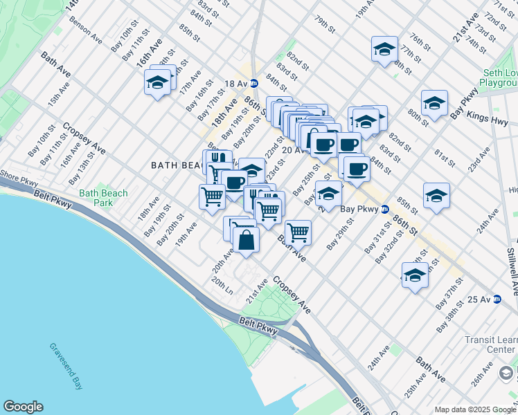map of restaurants, bars, coffee shops, grocery stores, and more near in Brooklyn