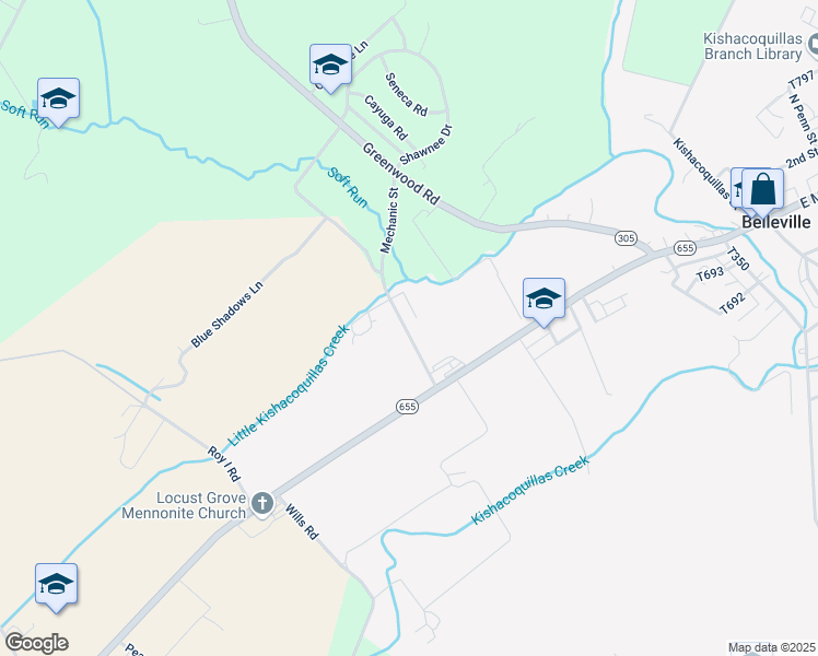 map of restaurants, bars, coffee shops, grocery stores, and more near 72 Mechanic Street in Belleville