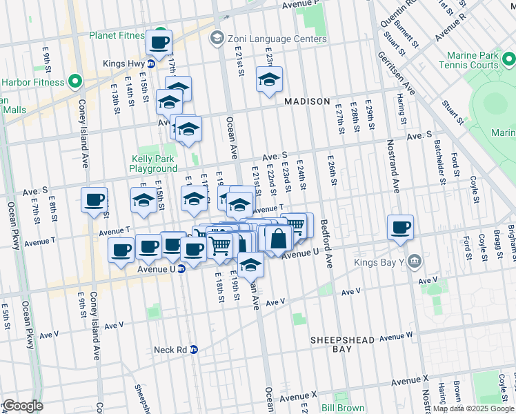 map of restaurants, bars, coffee shops, grocery stores, and more near in Brooklyn