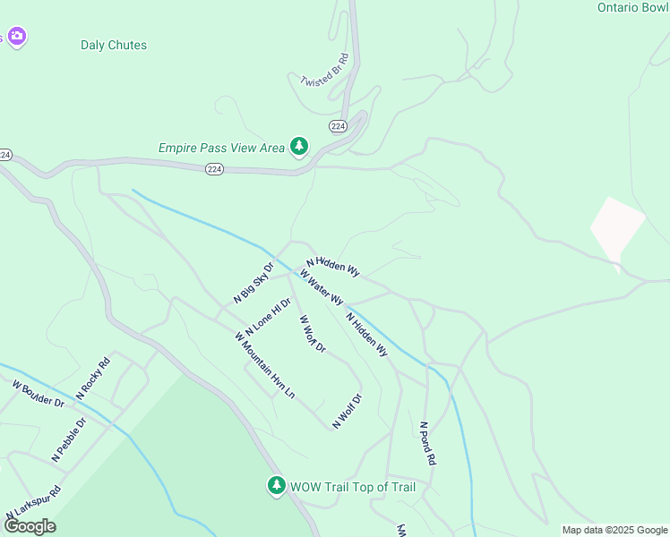 map of restaurants, bars, coffee shops, grocery stores, and more near 5525 North Hidden Way in Park City