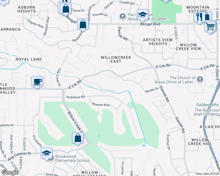map of restaurants, bars, coffee shops, grocery stores, and more near 2843 Water Vista Way in Sandy