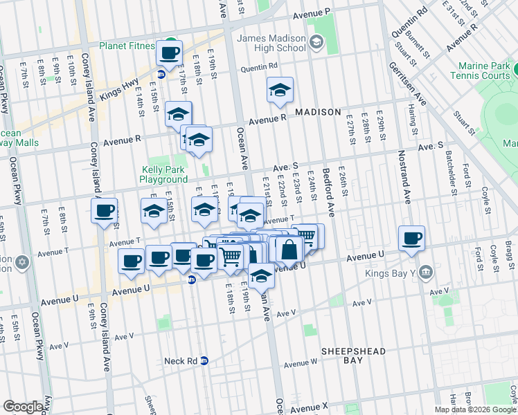 map of restaurants, bars, coffee shops, grocery stores, and more near in Brooklyn