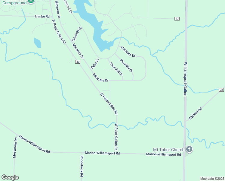 map of restaurants, bars, coffee shops, grocery stores, and more near 31 New Brunswick Road in Mount Gilead