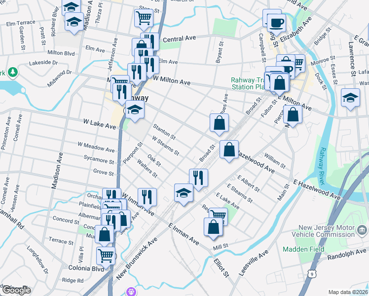 map of restaurants, bars, coffee shops, grocery stores, and more near 860 Jaques Avenue in Rahway