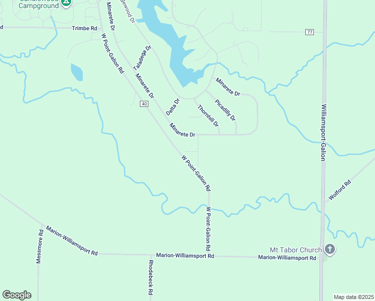 map of restaurants, bars, coffee shops, grocery stores, and more near 31 New Brunswick Road in Mount Gilead