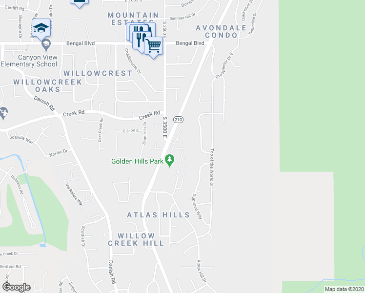 map of restaurants, bars, coffee shops, grocery stores, and more near 3563 Wasatch Grove Lane in Salt Lake City