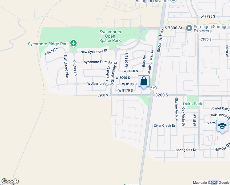 map of restaurants, bars, coffee shops, grocery stores, and more near 7171 West 8170 South in West Jordan