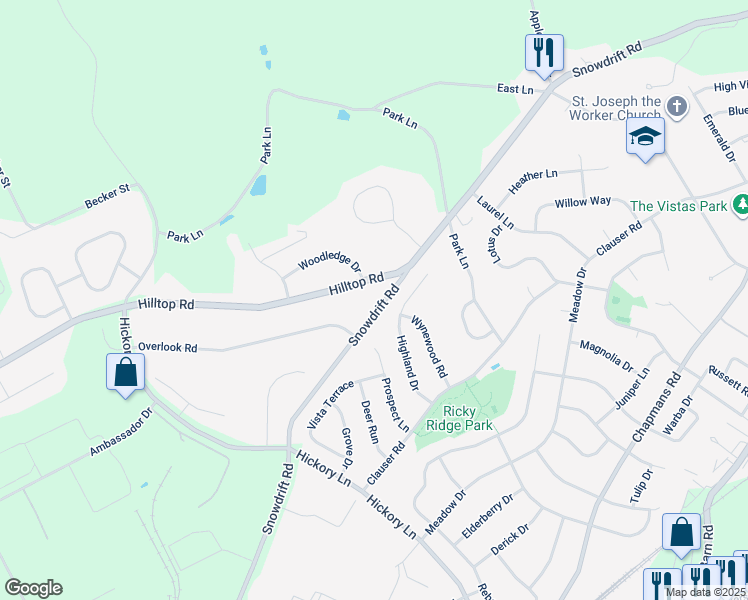 map of restaurants, bars, coffee shops, grocery stores, and more near 6163 Snowdrift Road in Orefield