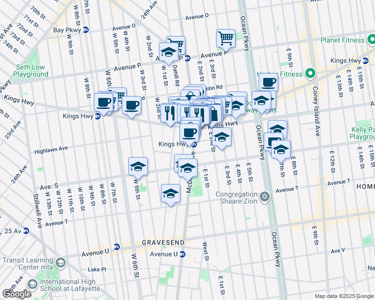 map of restaurants, bars, coffee shops, grocery stores, and more near 472 Kings Highway in Brooklyn