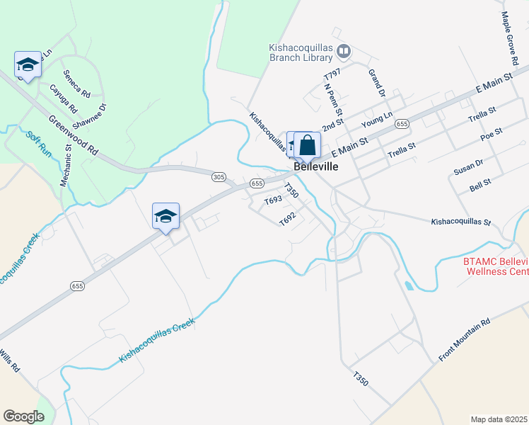map of restaurants, bars, coffee shops, grocery stores, and more near 62 Green Street in Belleville