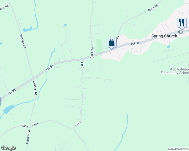 map of restaurants, bars, coffee shops, grocery stores, and more near 1331 G I Road in Apollo