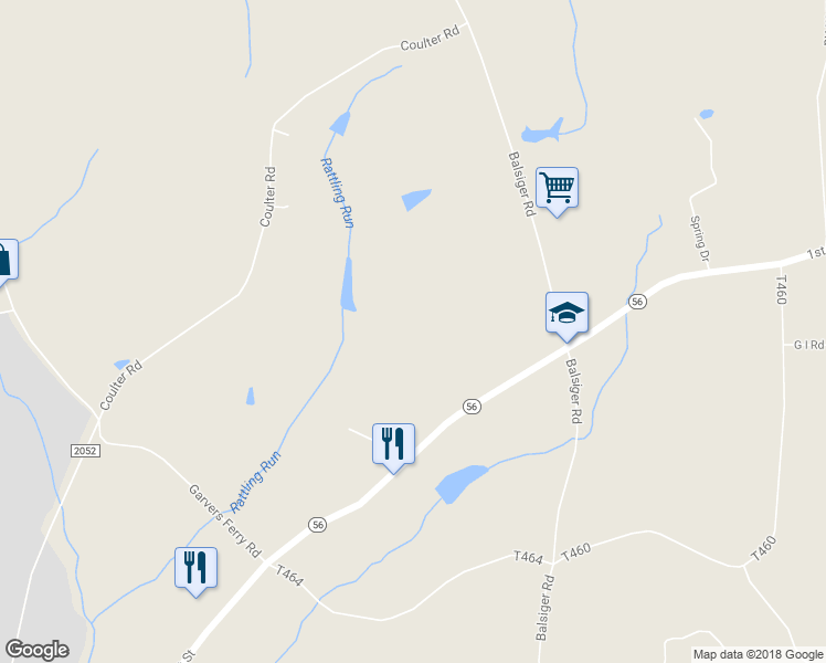 map of restaurants, bars, coffee shops, grocery stores, and more near 1410 Pennsylvania 56 in Apollo